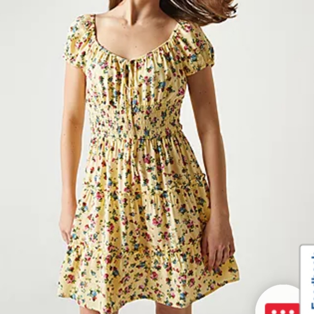 NWT By&By Yellow Floral Mini Dress